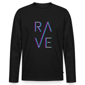 Techno Rave Festival Electro Music Raver - T-shirt manches longues Premium bio Homme - noir - Devant - Nico (187cm)