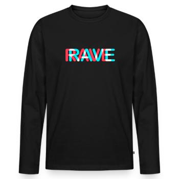 Techno Rave Festival Electro Music Raver - T-shirt manches longues Premium bio Homme - noir - Devant - Nico (187cm)
