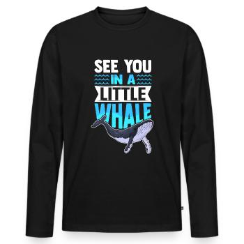 Whale Humpback Whale Marine Mammals Ocean - Men's Premium Organic Long Sleeve Shirt - black - Front - Nico (187cm)