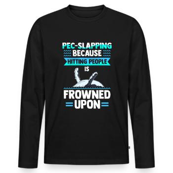 Whale watching humpback whale marine mammals - Men's Premium Organic Long Sleeve Shirt - black - Front - Nico (187cm)