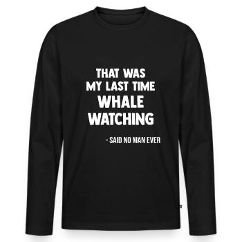 Whale watching marine mammals Humpback whale - Men's Premium Organic Long Sleeve Shirt - black - Front - Nico (187cm)