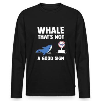 Wal Meeressäuger Buckelwal Meer Blauwal - Männer Premium Bio Langarmshirt - Schwarz - Vorne - Nico (187cm)
