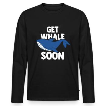 Wal Meeressäuger Blauwal Meer - Männer Premium Bio Langarmshirt - Schwarz - Vorne - Nico (187cm)