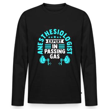 Anesthésiste Anesthésie Infirmière en anesthésie - T-shirt manches longues Premium bio Homme - noir - Devant - Nico (187cm)
