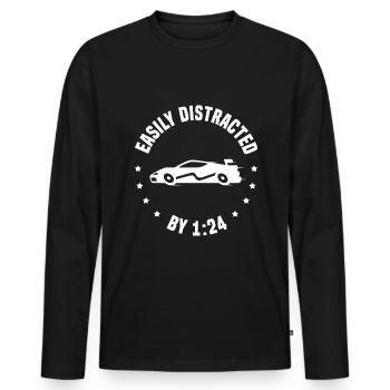 Slotcar Racing Autorennbahn 1/24 - Männer Premium Bio Langarmshirt - Schwarz - Vorne - Nico (187cm)