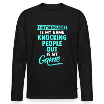 Anesthésiste Lustig Anesthésie Anesthésie - T-shirt manches longues Premium bio Homme - noir - Devant - Nico (187cm)