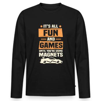 Slotcar Racing Autorenntrack Lustig - T-shirt manches longues Premium bio Homme - noir - Devant - Nico (187cm)