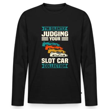 Slot Car Funny Slot Car Racing - Men's Premium Organic Long Sleeve Shirt - black - Front - Nico (187cm)
