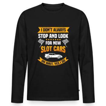 Fun Slot Car and Slot Car Racing - Men's Premium Organic Long Sleeve Shirt - black - Front - Nico (187cm)