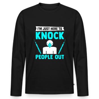 Anesthésiste Lustig Anesthésie Anesthésie - T-shirt manches longues Premium bio Homme - noir - Devant - Nico (187cm)