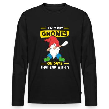 Nains de jardin Gnome Gnome Jardinier Nains - T-shirt manches longues Premium bio Homme - noir - Devant - Nico (187cm)
