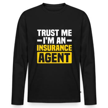 Agent d’assurance Actuaire Assurance-vie - T-shirt manches longues Premium bio Homme - noir - Devant - Nico (187cm)