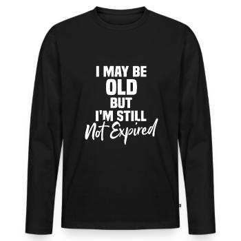 Alter Versicherungsvertreter Lustig Aktuar - Männer Premium Bio Langarmshirt - Schwarz - Vorne - Nico (187cm)