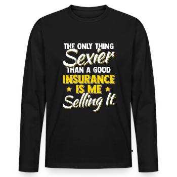 Versicherungsvertreter Sexy Aktuar - Männer Premium Bio Langarmshirt - Schwarz - Vorne - Nico (187cm)