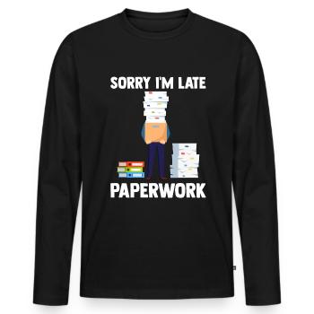 Insurance Agent Actuary Life Insurance - Men's Premium Organic Long Sleeve Shirt - black - Front - Nico (187cm)