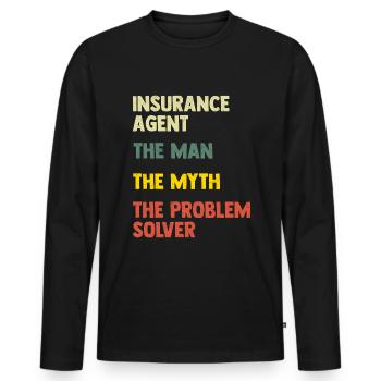 Versicherungsvertreter Lustig - Männer Premium Bio Langarmshirt - Schwarz - Vorne - Nico (187cm)