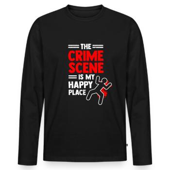 Criminalistique sur scène de crime Criminalistique - T-shirt manches longues Premium bio Homme - noir - Devant - Nico (187cm)