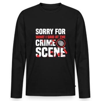 Criminalistique Scène de crime Science médico-légale - T-shirt manches longues Premium bio Homme - noir - Devant - Nico (187cm)