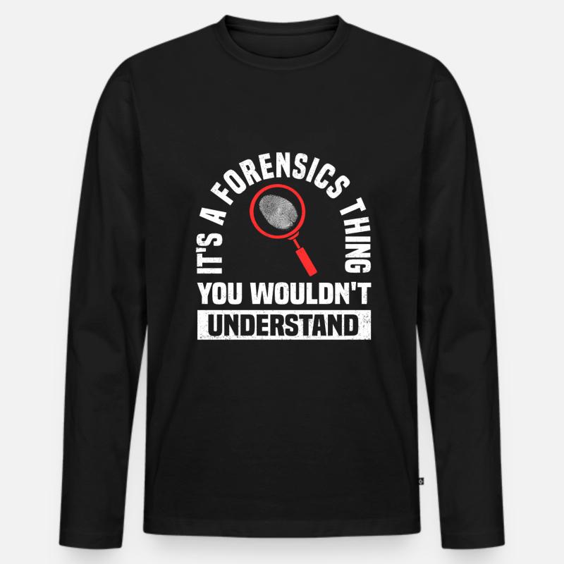 Forensiker Kriminaltechnik Spurensicherung - Männer Premium Bio Langarmshirt - Schwarz