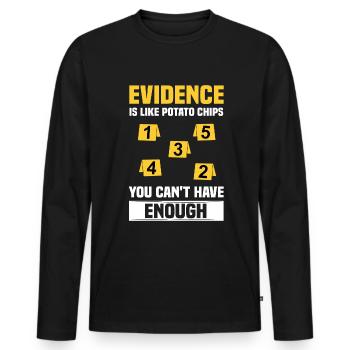 Collecte de preuves Criminalistique sur les scènes de crime - T-shirt manches longues Premium bio Homme - noir - Devant - Nico (187cm)