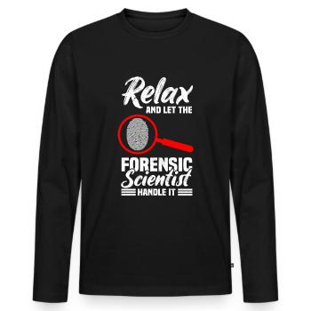 Forensic Scientist Criminology Forensics - Men's Premium Organic Long Sleeve Shirt - black - Front - Nico (187cm)
