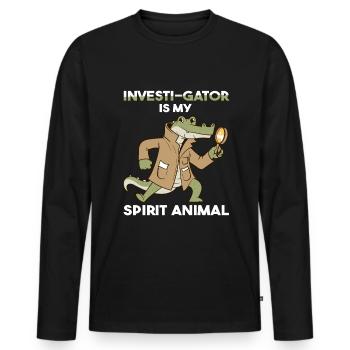 Forensiker Kriminaltechnik Ermittler - Männer Premium Bio Langarmshirt - Schwarz - Vorne - Nico (187cm)