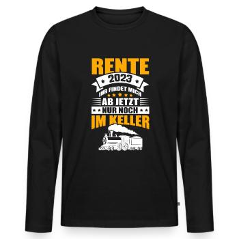 Modelleisenbahn Opa Lokführer Rente 2023 - Männer Premium Bio Langarmshirt - Schwarz - Vorne - Nico (187cm)