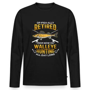 Pêche au doré jaune pension de pêche aux pêcheurs à la ligne - T-shirt manches longues Premium bio Homme - noir - Devant - Nico (187cm)