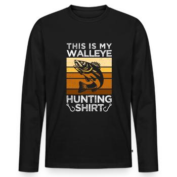 Zander Angeln Lustig Fischen Fischer - Männer Premium Bio Langarmshirt - Schwarz - Vorne - Nico (187cm)