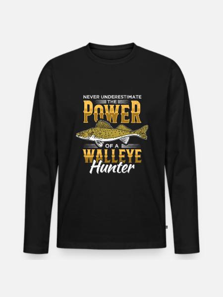 Zander angeln Angler Walleye - Männer Premium Bio Langarmshirt - Schwarz