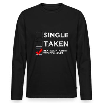 Zander angeln lustig fischen Angler - Männer Premium Bio Langarmshirt - Schwarz - Vorne - Nico (187cm)