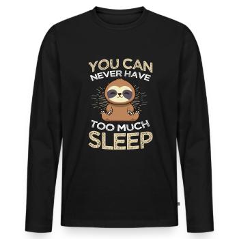 Tired Sloth Laziness Sleeping - Men's Premium Organic Long Sleeve Shirt - black - Front - Nico (187cm)