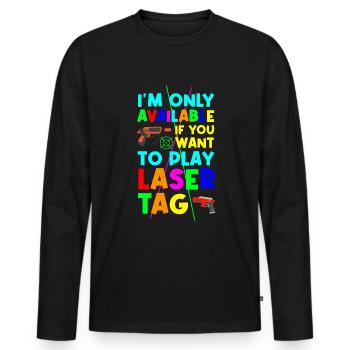 Laser Tag Beam Laser Tag Laser Gun - T-shirt manches longues Premium bio Homme - noir - Devant - Nico (187cm)