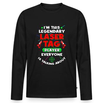 Laser Tag Player Laser Gun Laser Tag - T-shirt manches longues Premium bio Homme - noir - Devant - Nico (187cm)