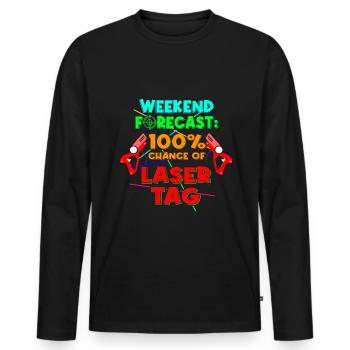 Laser Tag Week-end Laser Gun Laser Tag - T-shirt manches longues Premium bio Homme - noir - Devant - Nico (187cm)