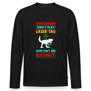 Laser Tag Dinosaur Laser Gun Laser Tag - T-shirt manches longues Premium bio Homme - noir - Devant - Nico (187cm)