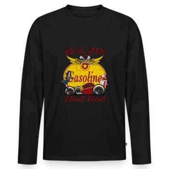 Hod Rod American Car and Muscle Cars Rockabilly - Men's Premium Organic Long Sleeve Shirt - black - Front - Nico (187cm)