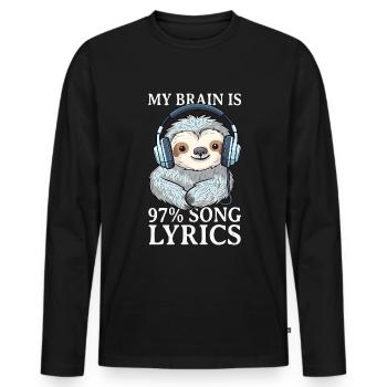DJ Music Écoutez des écouteurs paresseux - T-shirt manches longues Premium bio Homme - noir - Devant - Nico (187cm)