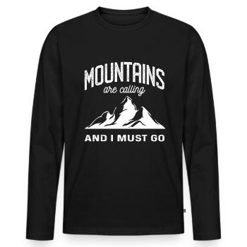 Les montagnes appellent et je dois aller mourir Berge - T-shirt manches longues Premium bio Homme - noir - Devant - Nico (187cm)