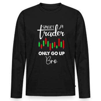 Smart Trader Trading Stock Trader - T-shirt manches longues Premium bio Homme - noir - Devant - Nico (187cm)
