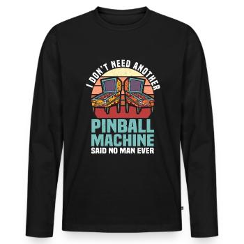 Pinball Gamer Arcade Pinball Machine - Men's Premium Organic Long Sleeve Shirt - black - Front - Nico (187cm)