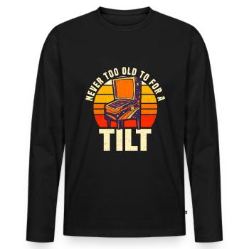 Pinball Pinball Machine Retro Pinball - Men's Premium Organic Long Sleeve Shirt - black - Front - Nico (187cm)