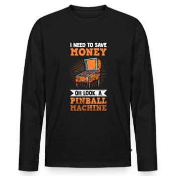 Pinball Arcade Game Flipperautomat Gaming - Männer Premium Bio Langarmshirt - Schwarz - Vorne - Nico (187cm)