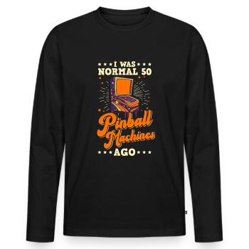 Pinball Arcade Game Flipperautomat - Männer Premium Bio Langarmshirt - Schwarz - Vorne - Nico (187cm)