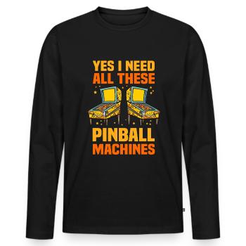 Flipperautomat Pinball Arcade Game - Männer Premium Bio Langarmshirt - Schwarz - Vorne - Nico (187cm)