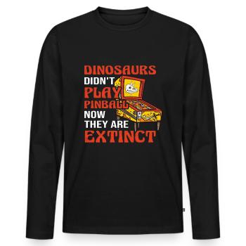 Flipperautomat Pinball Dinosaurier Lustig - Männer Premium Bio Langarmshirt - Schwarz - Vorne - Nico (187cm)