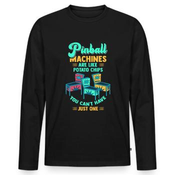 Pinball Arcade Game Flipperautomat - Männer Premium Bio Langarmshirt - Schwarz - Vorne - Nico (187cm)