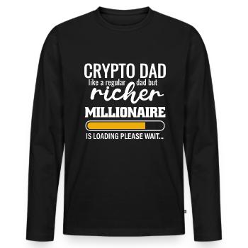 A Crypto Dad like a normal Dad but richer - Men's Premium Organic Long Sleeve Shirt - black - Front - Nico (187cm)