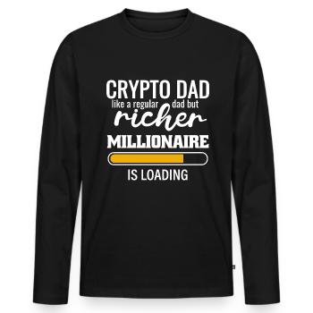 A Crypto Dad like a normal Dad but richer - Men's Premium Organic Long Sleeve Shirt - black - Front - Nico (187cm)