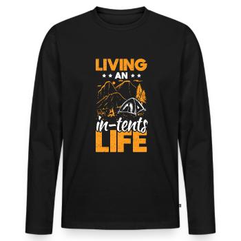Scouts Tentes de camping Camps d’aventure - T-shirt manches longues Premium bio Homme - noir - Devant - Nico (187cm)